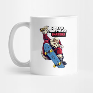 Merry Christmas Skaters Santa Claus Mug